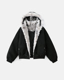 Faux Fur Lined Padded Bomber Jacket | Inflation Streetwear