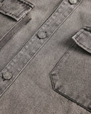 Distressed Raw Hem Denim Shirts | Inflation Streetwear