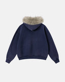 Faux Fur Collar Acid Wash Zip Up Hoodies | Inflation Streetwear