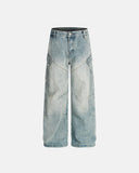 Acid Wash Deconstructed Stitching Baggy Jeans | Inflation Streetwear