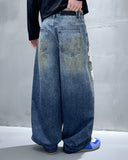 Dirty Wash Beaded Barrel Jeans | Inflation Streetwear