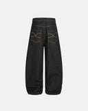 Rivets Embroidered Baggy Jeans | INFLATION Streetwear