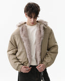 Detachable Hooded Faux Fur Padded Jacket | Inflation Streetwear