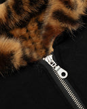 Faux Fur Leopard Sueded Hooded Jacket | INFLATION Streetwear