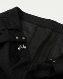 Black Striped Barrel Suit Pant | INFLATION Streetwear
