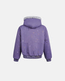 Washed Paint Splatter Faux Fur Lined Bomber Jacket | Inflation Streetwear