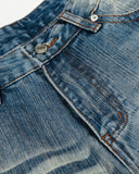 Acid Washed Whisker Textured Barrel Jeans | Inflation Streetwear