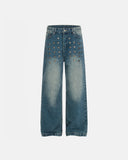 Studded Straight-Leg Denim Jeans | Inflation Streetwear