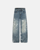 Acid Wash Beaded Studded Flared Baggy Jeans | Inflation Streetwear