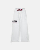 front view layered waist baggy sweatpants grey