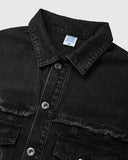 Distressed Frayed Denim Jacket | Inflation Streetwear
