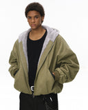 Plush Lining Cropped Hooded Jacket | Inflation Streetwear