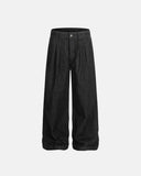 Pleated Raw Baggy Jeans | Inflation Streetwear