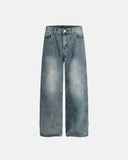 Rhinestone Straight Leg Denim Jeans | Inflation Streetwear