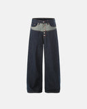 Panelled Raw Denim Baggy Jeans | Inflation Streetwear