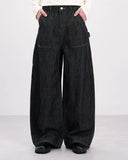 Dark Indigo Baggy Barrel Jeans | Inflation Streetwear