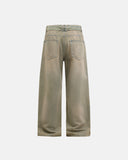 Beaded Studded Washed Baggy Jeans | INFLATION Streetwear