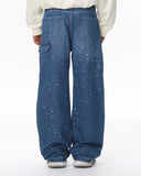 Splash Ink Print Straight Leg Denim Jeans | Inflation Streetwear
