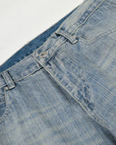 Acid Washed Stitching Flared Denim Jeans | Inflation Streetwear
