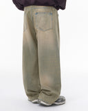 Beaded Studded Washed Baggy Jeans | INFLATION Streetwear