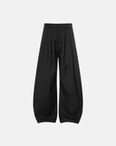 inflation rope belt wide leg tailored pants front view