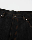 Black Raw Straight Leg Denim Jeans | Inflation Streetwear