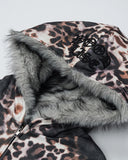 Leopard Embroidery Faux Fur Jacket | Inflation Streetwear