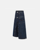 Double Waist Studded Denim Long Jorts | Inflation Streetwear