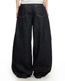 Black Buttons Up Barrel Baggy Jeans | Inflation Streetwear