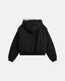 Faux Fur Lined Bomber Hooded Jacket | Inflation Streetwear