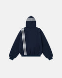 Gothic Striped Hooded Bomber Jacket  | Inflation Streetwear