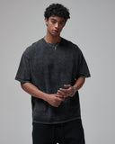 Mock Neck Wax Washed T-Shirt | Inflation Streetwear
