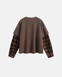Distressed Plaid Layered Long Sleeve Tees | Inflation Streetwear