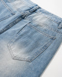 Blue Rhinestone Jeans Shorts | Inflation Streetwear