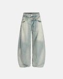 Double Waist Acid Washed Baggy Jeans | Inflation streetwear