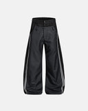 Double Waist Patchwork Wide Leg Pants | Inflation streetwear