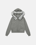 Cropped Studded Zip Up Hoodies | Inflation Streetwear