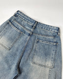Rhinestone Washed Barrel Baggy Jeans | Inflation Streetwear