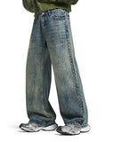 Acid Wash Beaded Studded Flared Baggy Jeans | Inflation Streetwear