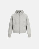 Grey Zip Up Knitwear Hooded Sweaters | Inflation Streetwear