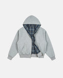 Reversible Plaid Cropped Hoodies | Inflation Streetwear