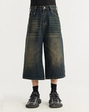 Acid Washed Longline Baggy Denim Jorts | Inflation Streetwear