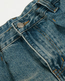 Distressed Pleated Whisker Texture Barrel Jeans | Inflation Streetwear