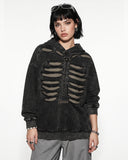 Distressed Ribcage Wash Hoodie | Inflation Streetwear