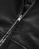 Faux Leather Hooded Bomber Jacket| Inflation Streetwear