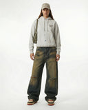 Dirty Wash Rhinestone Baggy Jeans | Inflation Streetwear