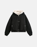 Faux Fur Lined Bomber Hooded Jacket | Inflation Streetwear