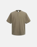 Distressed Wash Waffle Henley T-Shirt | Inflation Streetwear