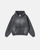 Monkey Wash Ripped Zip Up Hoodies | Inflation Streetwear