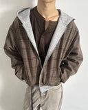 Yellow Plaid Reversible Zip-Up Hoodie | INFLATION Streetwear